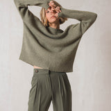 Indi & Cold Knitted Roundneck Jumper / Khaki