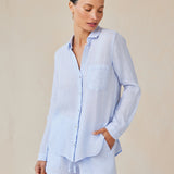 Bella Dahl Pocket Button Down Linen Shirt / Perennial Blue