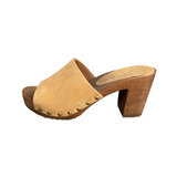 Bosabo Classic High Heel Mules/Light Tan Suede
