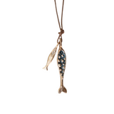 Pesci Che Volano Pesciolino Granello Necklace - Blue