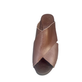 Bosabo High Heel Cross-over Mules / Dark Brown