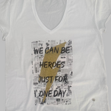 Please V Neck T-Shirt / We Can Be Heroes