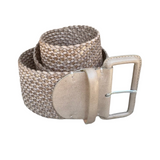 Woven Leather Belt / Taupe