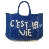 The Jacksons C'est la Vie Lavinia Jute Bag/ Natural-Indigo