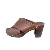 Bosabo High Heel Cross-over Mules / Dark Brown
