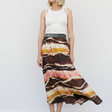 Please Elastic Waist Skirt / Sunset Stripe