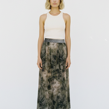 Please Elastic Waist Skirt / Batik Leaf