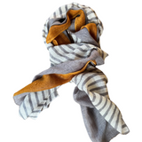 Linen Scarf Ash/ Stripes/Cumin