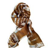 Linen Scarf Light / Chocolate Tribal