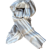Linen Scarf Light Ash/White Stripes