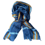 Linen Scarf Denim/Orange