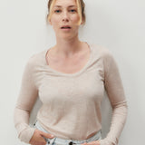 American Vintage Jacksonville Long Sleeve T Shirt - Cream Melange