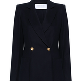 Harris Wharf London Double Breasted Blazer, Honeycomb Navy