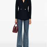 Harris Wharf London Double Breasted Blazer, Honeycomb Navy