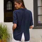 Bella Dahl Split Back Button Down / Endless Sea