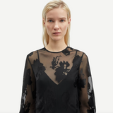 Samsoe Samsoe Samadeleine Dress / Black Blooming Burnout