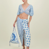 Luna Tie Front Skirt / Amalfi