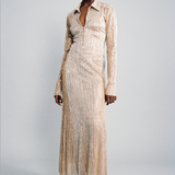Sabina Musayev Orbit Dress -Antique Gold
