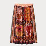 Vanessa printed Midi Skirt / Sunset