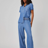 Bella Dahl Smocked Waist Wide Leg Pant - Moonlit Haze Wash