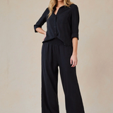Bella Dahl Smocked Waist Wide Leg Pant - Vintage Black