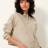 Sessùn Notteri Overshirt / Sand-Black Stripes