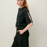 Sessùn Angeleyes Slit Sleeves T-shirt / Moonless