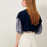Sessùn Tiberio sleevless thin knit Top / Blue de Chine