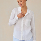 Bella Dahl Pocket Button Down Linen / White