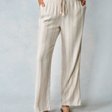 Bella Dahl Wide Leg Pant w Drawcord / Positano Sand Stripe