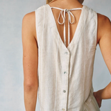 Bella Dahl Sleeveless Button Back Top / Positano Sand Stripe