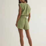 Bella Dahl Split Detail Romper / Summer Moss
