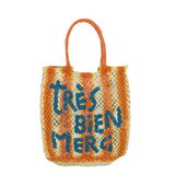 The Jacksons Tres Bien Merci Lottie Jute Bag / Orange-Peach-Natural