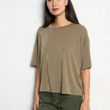 Please Glitter Over Size Top / Khaki