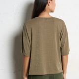 Please Glitter Over Size Top / Khaki