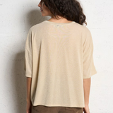 Please Glitter Over Size Top / Sand