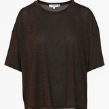 Please Glitter Over Size Top / Marrone