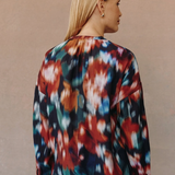 Bella Dahl Mandarin Collar Button Down / Blurred Floral