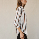 Bella Dahl Boyfriend Button Down / Autumn Lurex Stripe