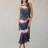 Bella Dahl Pleated Midi Dress with Side Slits / Midnight Tides