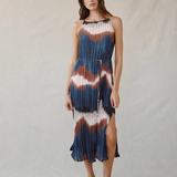 Bella Dahl Pleated Midi Dress with Side Slits / Midnight Tides