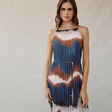 Bella Dahl Pleated Midi Dress with Side Slits / Midnight Tides