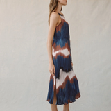 Bella Dahl Pleated Midi Dress with Side Slits / Midnight Tides