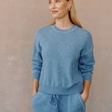 Bella Dahl Whip Stitch Crew Neck Sweater / Heather Blue