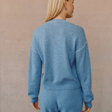 Bella Dahl Whip Stitch Crew Neck Sweater / Heather Blue