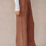 Bella Dahl Double Pleated High Waist Pant / Saddle Brown