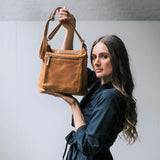 Bella Medium Leather Bag Tan