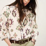 Ba&sh Odelie Patterned Shirt / Ecru