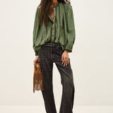 Ba&sh Mona Embroidered Shirt / Green