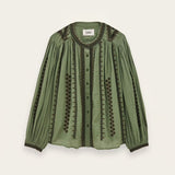Ba&sh Mona Embroidered Shirt / Green